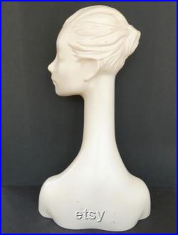 Wolh and Vine Woman Mannequin Head Long Neck Shoulders 23in Fiberglass WA-911 VTG