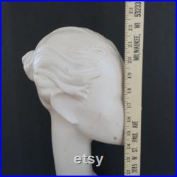 Wolh and Vine Woman Mannequin Head Long Neck Shoulders 23in Fiberglass WA-911 VTG