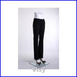 Women's Adult Glossy White Fiberglass Pant Legs Form Display with Glass Base TM1WHITE