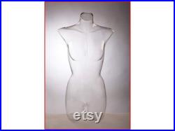 Women's Clear Transparent Mannequin 3 4 Body Torso Form Display PC LNG