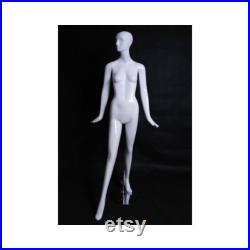 Women's Glossy White Full Body Ladies Abstract Schlappi Mannequin XD05W