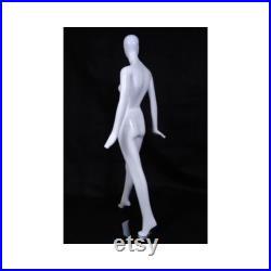 Women's Glossy White Full Body Ladies Abstract Schlappi Mannequin XD05W