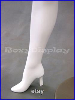 Women's Matte White Full Body Egg Head Ladies Mannequin With Removable Heel GS6W2