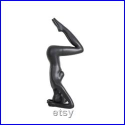 Womens Adult Fiberglass Matte Black Hand Stand Yoga Mannequin YOGA03BK