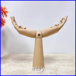 Wooden Hand Display Mannequin Beech Wood Jewelry Holder