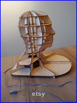 Wooden head form mannequin 3D puzzle Digital download blueprint