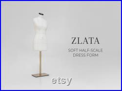 ZLATA Half scale soft sewing dress form with cotton cover and construction lines Fully pinnable dressform Tailor dummy