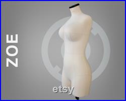 ZOE Extra soft anatmic dress form for corset and lingerie design Professional tailor mannequin torso Fully pinnable Tailor dummy