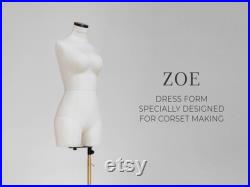 ZOE Extra soft compressible dress form for corset and lingerie design 100 pinnable and anatomic tailor mannequin torso