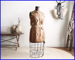 antique dress form,mannequin,farmhouse antiques,industrial decor