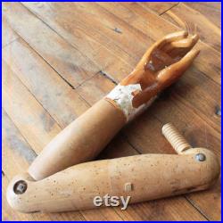 antique wooden Articulated Mannequin Arm and papier marche hand Vintage shop display mannequin parts 1930's
