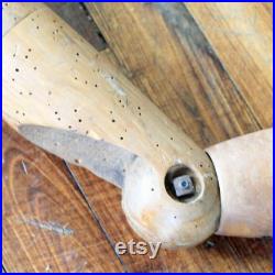 antique wooden Articulated Mannequin Arm and papier marche hand Vintage shop display mannequin parts 1930's