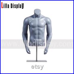 lilladisplay adjustable height light gray athletic fitness male sports mannequin torso Juan