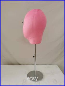 lilladisplay personalized 55 colors pinnable adjustable gold base abstract face suede velvet female mannequin head SL03