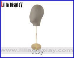 lilladisplay personalized 55 colors pinnable adjustable gold base abstract face suede velvet female mannequin head SL03