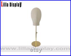 lilladisplay personalized 55 colors pinnable adjustable gold base abstract face suede velvet female mannequin head SL03
